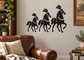Circus horse parade vinyl wall decal with three black horse silhouettes