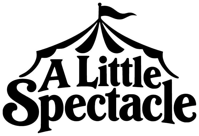 Black "A Little Spectacle" vinyl decal with circus tent graphic