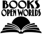 Books Open Worlds vinyl decal close-up with large black text and open book icon