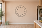 Round vinyl clockface decal with black numbers 1–12 on white background