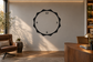Vinyl clockface decal with black sunburst ring and numbers 3, 6, 9, 12 on white