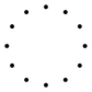 Clockface dot vinyl decal close-up: black circular ring of evenly spaced dots