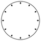 Circular vinyl clockface decal with black outline and diamond index markers, full view