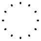 Vinyl clock decal featuring a circular ring of black square time markers