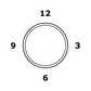 Vinyl clockface decal close-up with concentric ring and numbers 12, 3, 6, 9