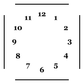 Clockface vinyl decal close-up with black serif numerals and border lines