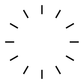 Close-up clockface vinyl decal: twelve black tick marks on a white background