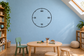 Vinyl clockface wall decal with Roman numerals XII, IX, III, and VI in a circle
