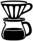 Coffee dripper vinyl decal icon in black lines on white background