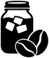 Black coffee jar and bean vinyl decal graphic on white background