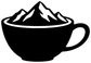 Coffee cup vinyl decal with mountain ridge inside