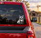 Corgi dog vinyl car decal on rear window