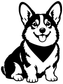 Corgi dog vinyl decal with black and white portrait