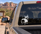 Black-and-white corgi vinyl decal for car window