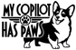Vinyl decal graphic: “My Copilot Has Paws” with corgi dog and paw print