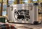 Corgi vinyl decal sticker with 'Happiness Has Four Paws' text and paw prints