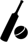 CricketCX001 - Cricket Bat and Ball; preview rendered from the saved vector PDF