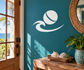 Cricket wave vinyl decal with white cricket-ball and swoosh logo