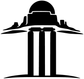 Black cricket wicket canyon vinyl decal silhouette with columns and dome