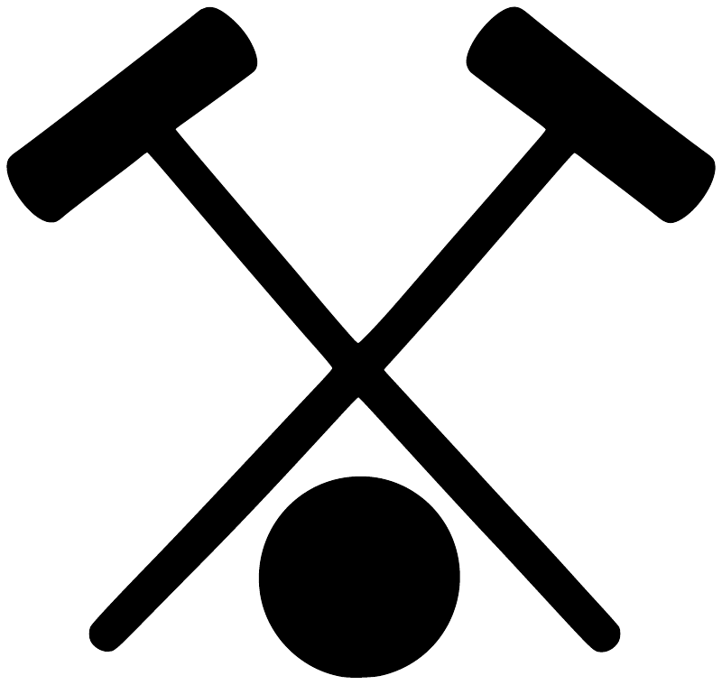 CroquetCX002 - Croquet Crossed Mallets; preview rendered from the saved vector PDF