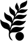 Black fern leaf vinyl decal with round ball detail