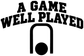'A GAME WELL PLAYED' croquet vinyl decal with wicket arch icon, black on white