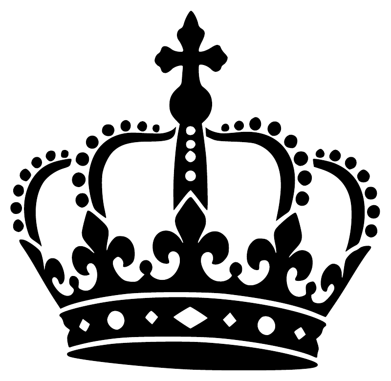 Black vinyl crown decal with rounded jewel accents and ornate arch base