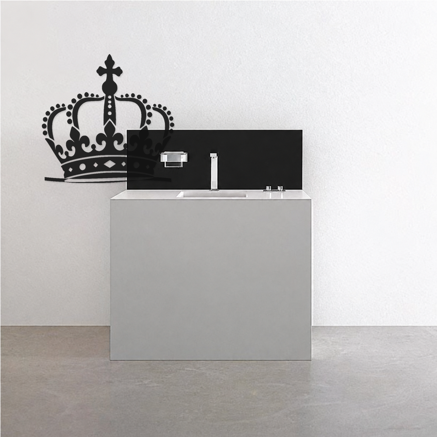 Black vinyl crown decal with royal regalia and wide horizon sweep base