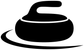Curling stone glide vinyl decal with black curling stone glide graphic