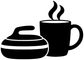 Coffee on ice vinyl decal: black coffee cup and pot with three steam lines