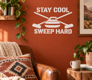 CurlingCX030 - Stay Cool Sweep Hard; illustrative application of the exact PDF artwork