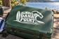 White vinyl decal reading 'ALWAYS DANA POINT' with surf wave