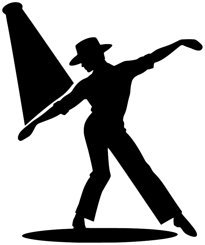 Dance jazz spotlight vinyl decal: black dancer silhouette stretching on spotlight