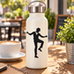 White bottle with black dance tap step vinyl decal silhouette