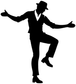 Black dance tap step vinyl decal silhouette of dancer