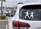 Dance salsa vinyl decal with two white dancer silhouettes on car rear window
