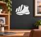 White sneaker beat vinyl decal with bold stripe accents