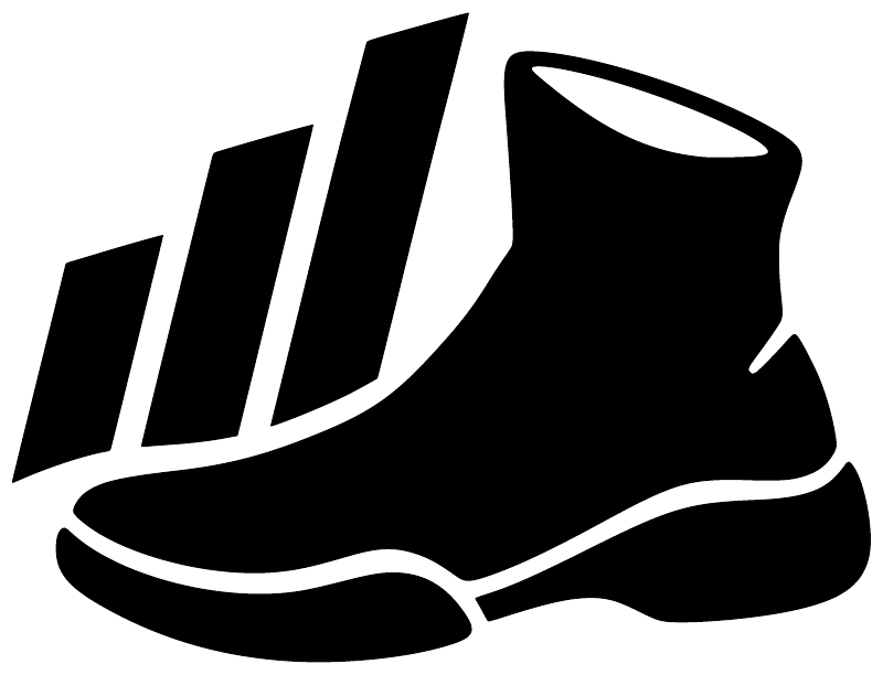 Black and white sneaker beat vinyl decal with thick stripes