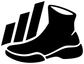 Black and white sneaker beat vinyl decal with thick stripes