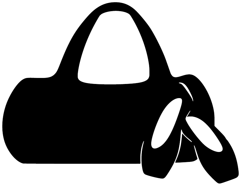 Black-and-white dance bag vinyl decal with bow