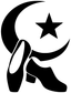 Moon and star dancer vinyl decal, black and white silhouette close-up