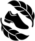 Black feather vinyl decal with curved leaf and feather wave pattern
