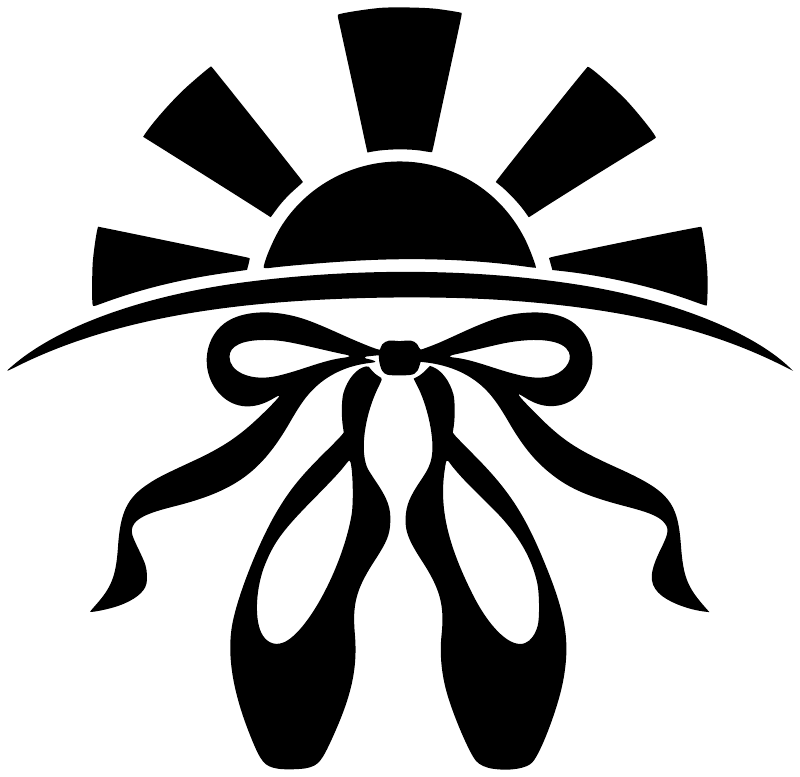 Black and white sunrise pointe vinyl decal with bow and ribbon details