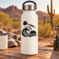 Black wave and paddle vinyl decal featuring a paddle silhouette and wave emblem