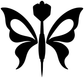 Black-and-white butterfly darts flight vinyl decal icon