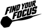 Black 'Find Your Focus' vinyl decal with dart icon