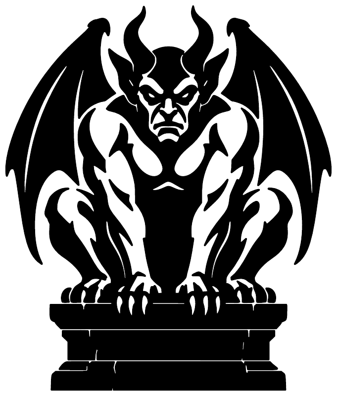 Black demon bat-wing vinyl decal graphic with skull face