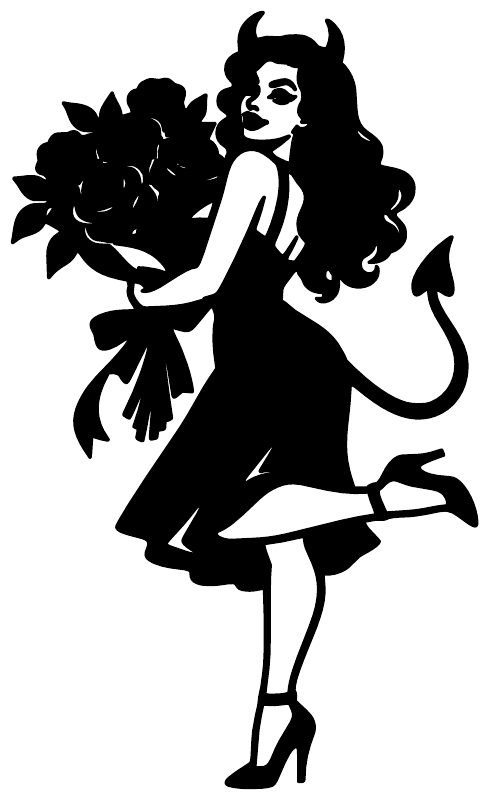 DevilGirlCX007 — Rose Bouquet Rebel ; preview rendered from the saved vector PDF