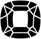 Cushion cut gem vinyl decal, white and dark geometric mosaic design