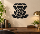 Black and white rose with diamond-shaped top vinyl wall decal